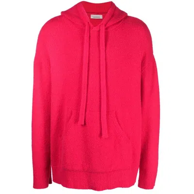 Laneus Wintercot Brushed-knit Hoodie In Pink