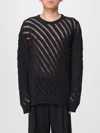 Laneus Maglione Traforato In Cotone E Nylon In Black