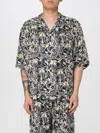 Laneus Viscose Short Sleeve Shirt In Black