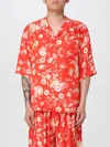 Laneus Camicia Con Tasca In Raso A Stampa Floreale In Red