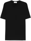 Laneus Black Cotton-blend Crew-neck T-shirt In Black