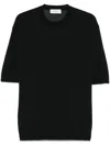 Laneus Knitted T-shirt In Black
