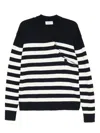 Laneus White And Blue Striped Cotton Polo Shirt In Blue