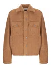 Laneus Textured Button-fastening Shirt Jacket In Brown