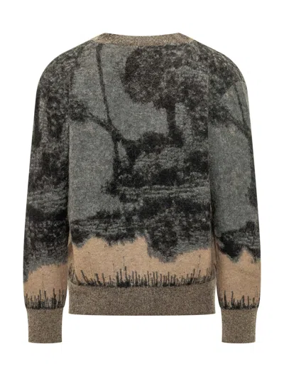 Laneus Textured Knit Cardigan In Multicolor