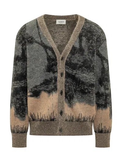 Laneus Textured Knit Cardigan In Multi