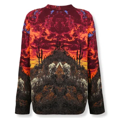 Laneus Textured Knit Jacket With Classic Silhouette In Multi