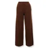 Laneus Textured Knit Straight-leg Pants With Smooth Waistband In Brown