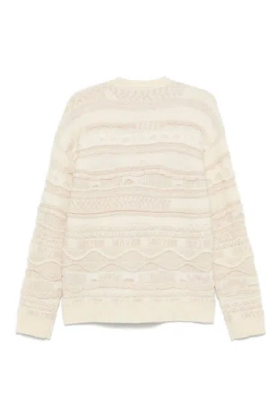 Laneus Textured Knitwear In Soft Creamy Hue In Neutral