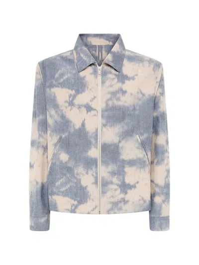 Laneus Tie-dye Zip Jacket In Blue