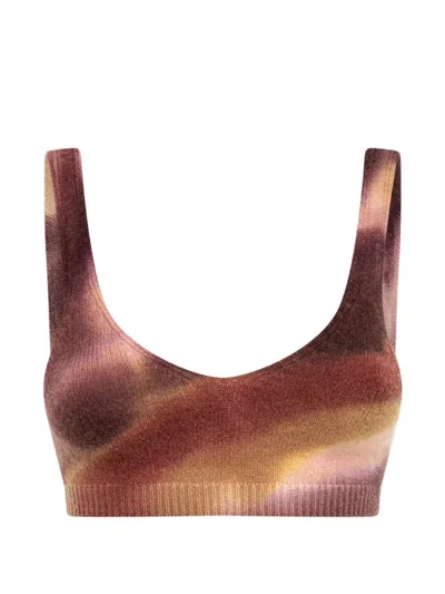 Laneus Tie-dye Knitted Tank Top In Multi