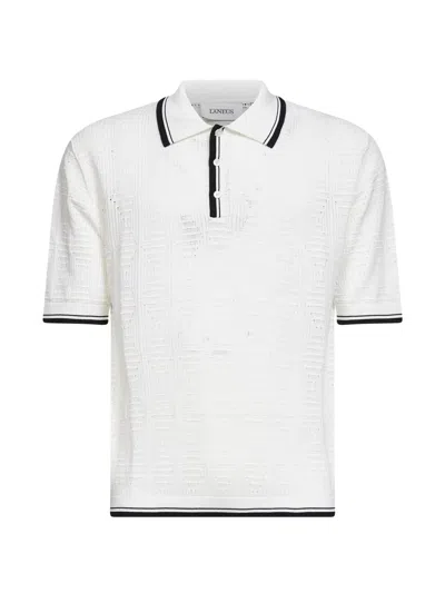 Laneus Trimmed Polo Shirt In White