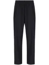 Laneus Light Wool Blend Pants In Nero