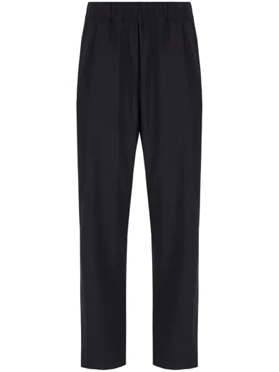 Laneus Light Wool Blend Pants In Nero