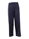 Laneus Trousers Wide Leg Elastic Waistband In Blue