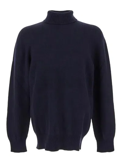 Laneus Turtleneck Knit In Blu Navy