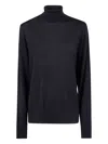 Laneus Turtleneck Merino-wool Sweater In Black