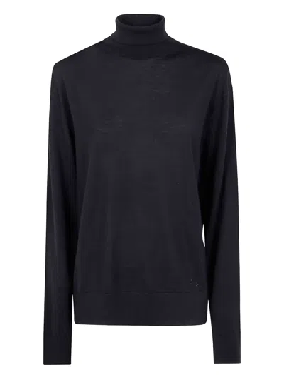 Laneus Turtleneck Merino-wool Sweater In Black