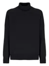 Laneus Turtleneck Ribbed-cuff Sweater In Black