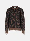 Laneus Two-tone Merino Wool Blend Sweater In Brown
