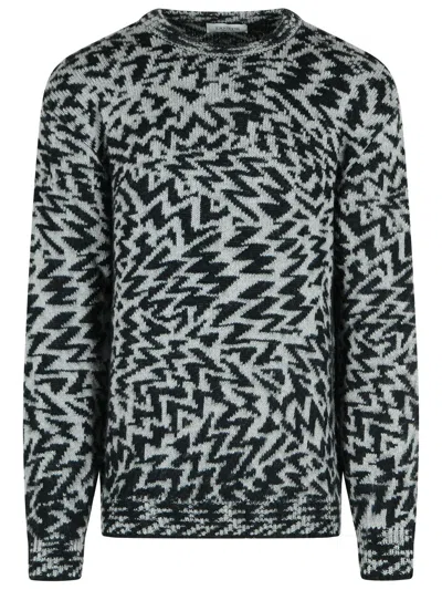 LANEUS TWO-TONE WOOL BLEND SWEATER