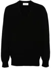 Laneus Knitted Polo Sweater In Black