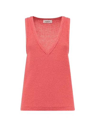 Laneus V-neck Tank Top In Red