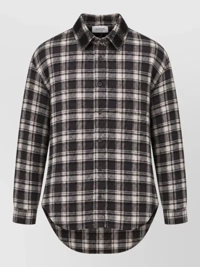 Laneus Virgin Wool Shirt In Black
