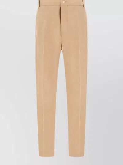 Laneus Virgin Wool Tailored Trousers In Neutral