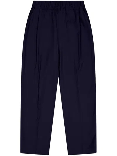 Laneus Virgin Wool Wide-leg Trousers In Blue