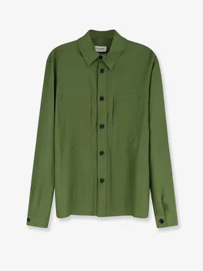 Laneus Viscose And Linen Shirt In Green