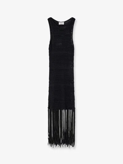 Laneus Viscose And Recycled Polyester Dress In Black