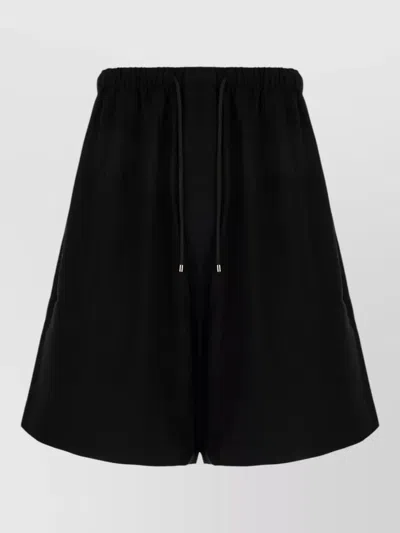 Laneus Viscose Bermuda Shorts Featuring Back Pocket In Black