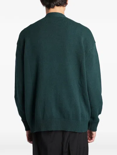 Laneus V-neck Button-up Cardigan In Green
