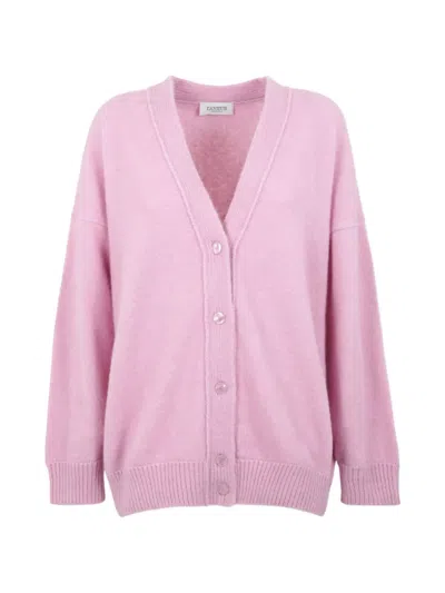 Laneus V-neck Knitted Cardigan In Pink