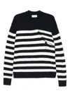 Laneus White And Blue Striped Cotton Polo Shirt In Blue