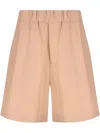 Laneus Wide-leg Cotton Shorts In Neutrals