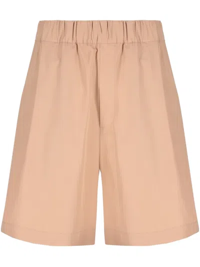 Laneus Wide-leg Cotton Shorts In Neutrals
