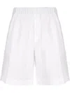 Laneus Wide-leg Cotton Shorts In White