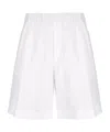 Laneus Wide-leg Cotton Shorts In White