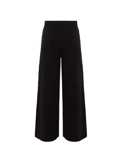 Laneus Wide-leg Knitted Trousers In Black