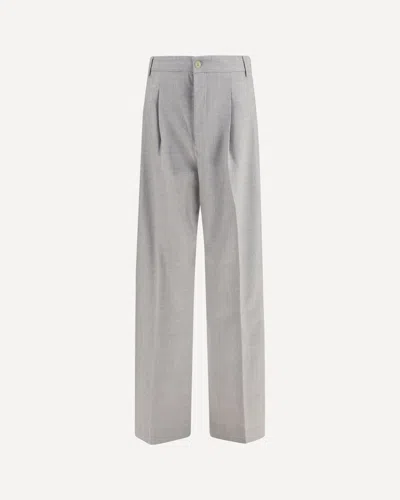 Laneus Wide-leg Wool Pants In Gray