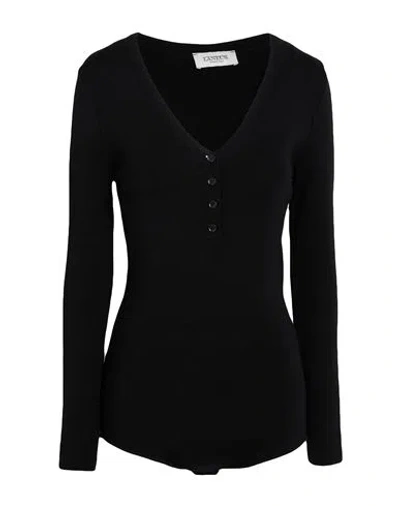 Laneus Woman Bodysuit Black Size 2 Merino Wool