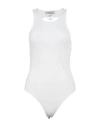 Laneus Woman Bodysuit Cream Size 6 Viscose, Polyester, Elastane In White