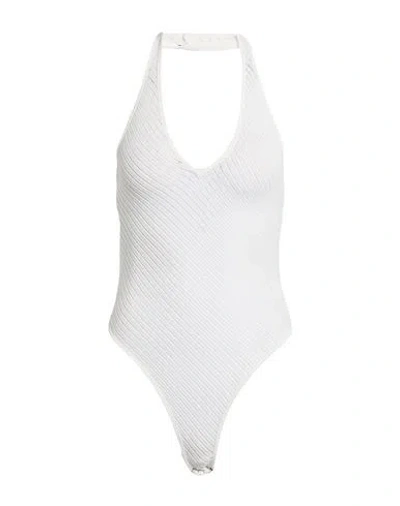 Laneus Woman Bodysuit White Size 6 Viscose, Polyamide