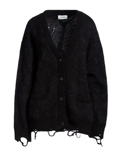 Laneus Woman Cardigan Black Size 6 Merino Wool, Polyester, Mohair Wool, Nylon, Wool