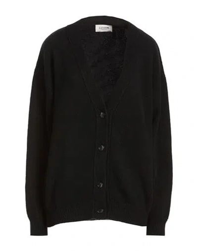 Laneus Woman Cardigan Black Size 8 Cashmere, Silk, Polyester
