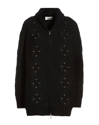 Laneus Woman Cardigan Black Size 8 Wool, Polyamide