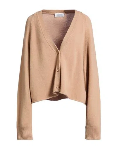 Laneus Woman Cardigan Camel Size 4 Merino Wool, Cashmere In Nude