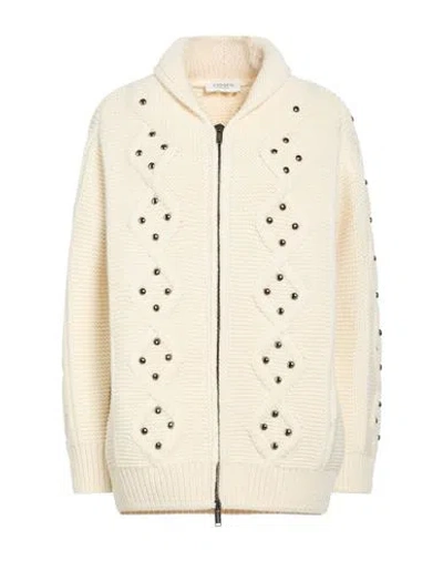 Laneus Woman Cardigan Ivory Size 6 Wool, Polyamide In Yellow